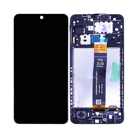 Touch+Display+Frame Samsung Galaxy A12/A127 Service Pack Preto